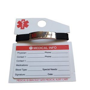 Pacemaker Medical Alert Bracelet With Identification Wallet Card